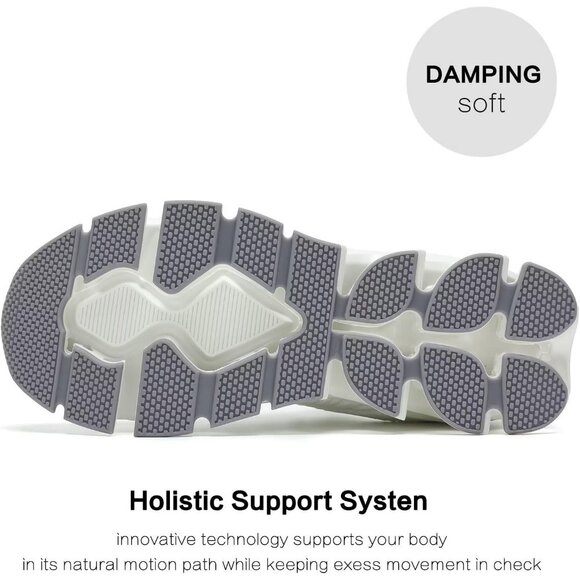 Women's All White Fashion Blade Tennis Running Walking Lace Up Athletic Shoes - Picture 6 of 7